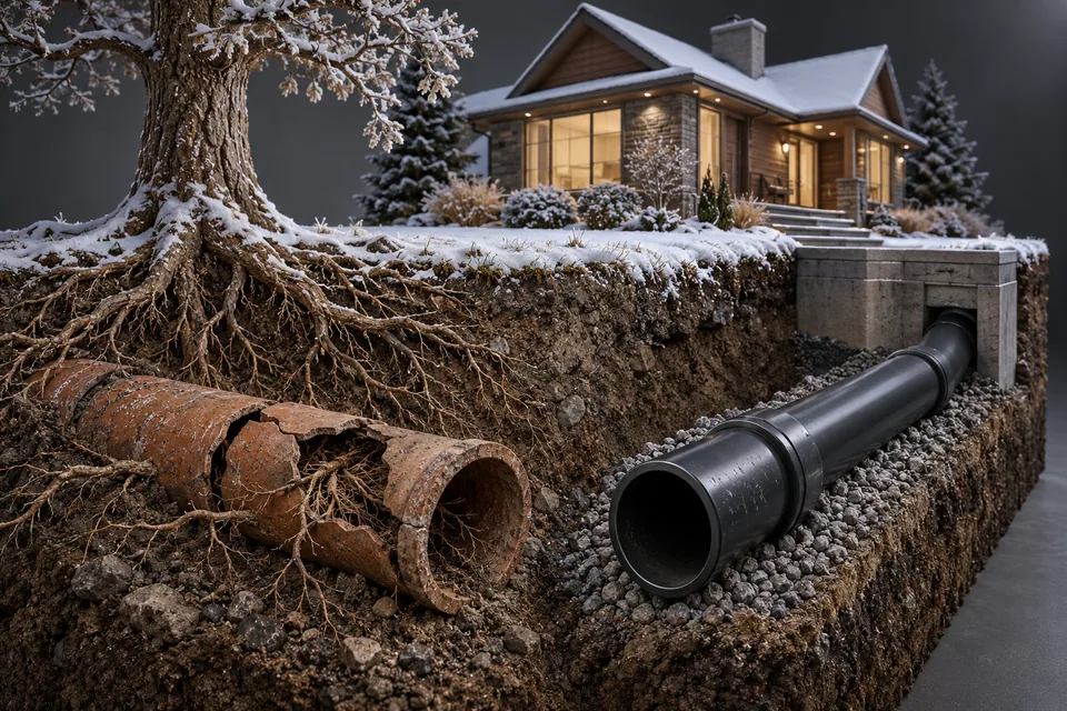 Conceptual illustration of calgary’s cold-climate sewer context