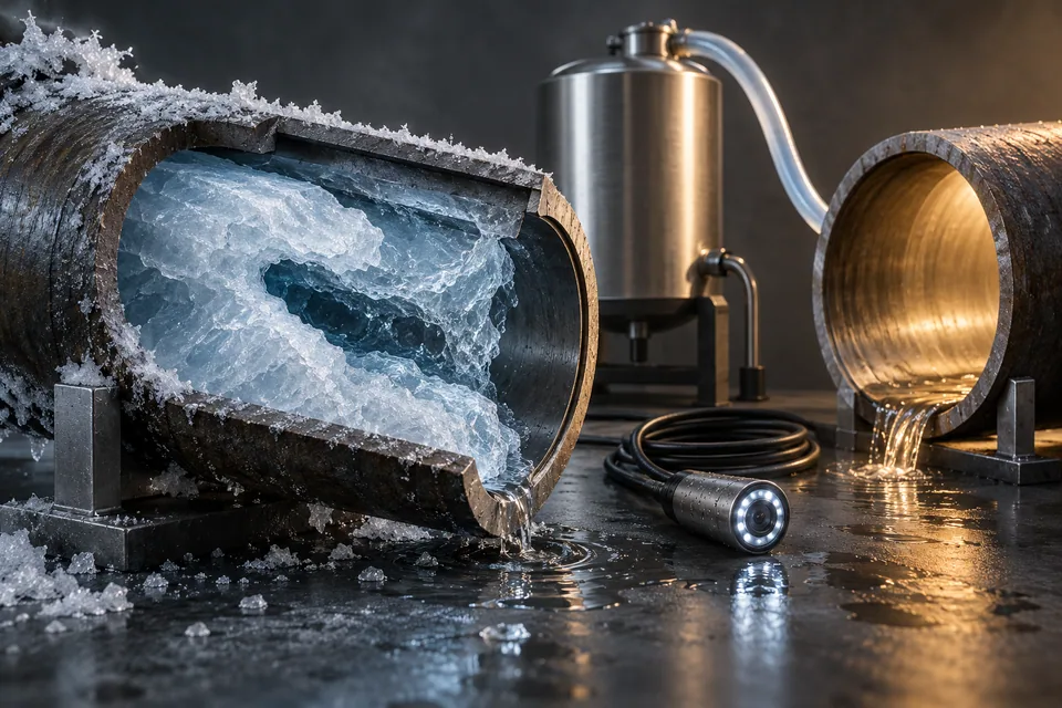 Conceptual illustration of ice restriction and controlled thawing
