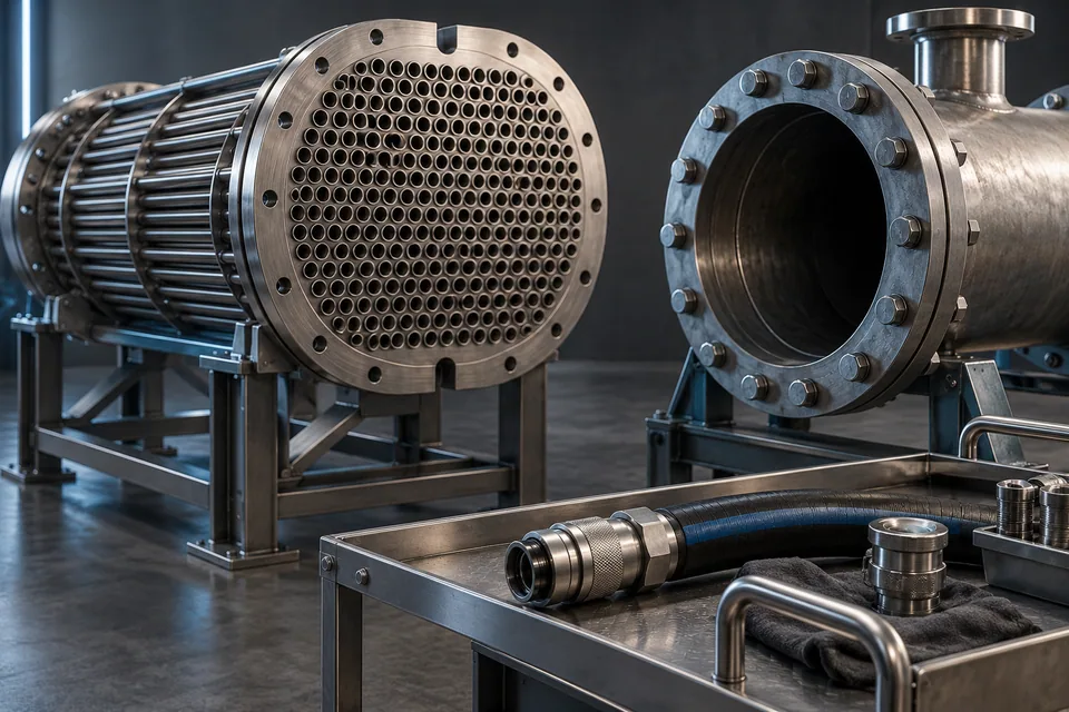 Conceptual illustration of industrial cleaning assets