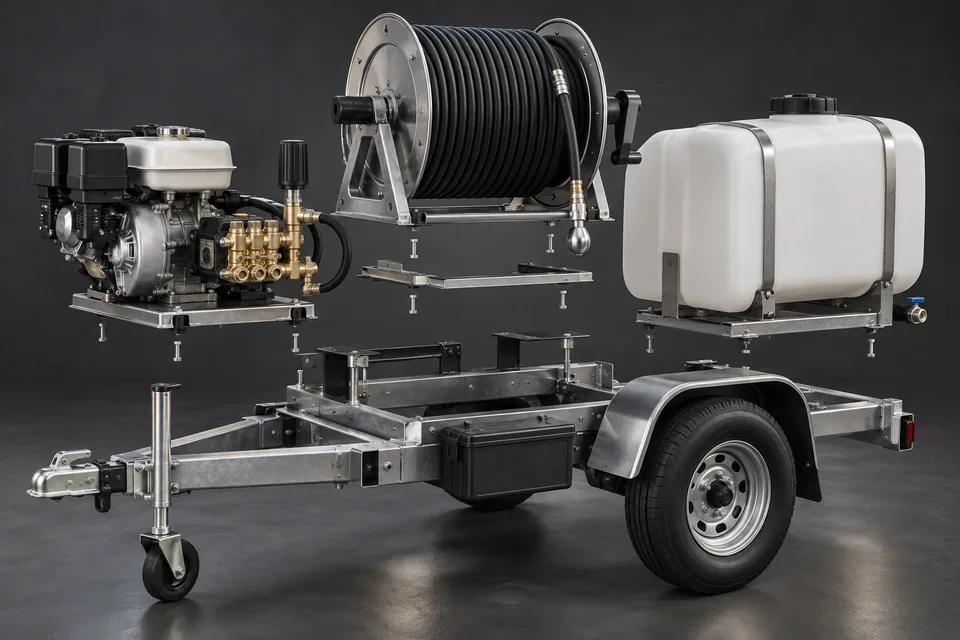 Conceptual illustration of jetter rig components